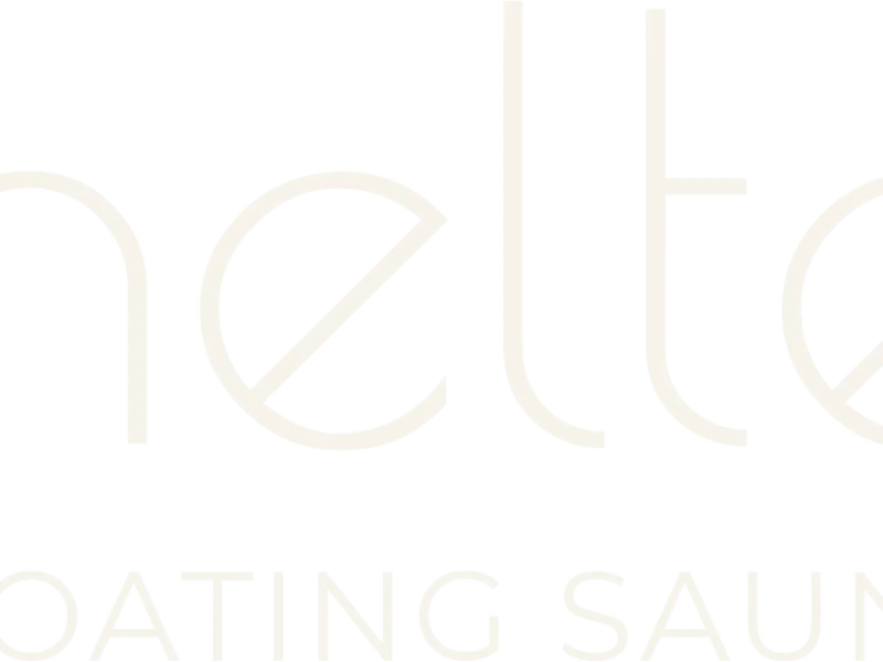 Shelter Floating Sauna logo with floating sauna text on a clean white background